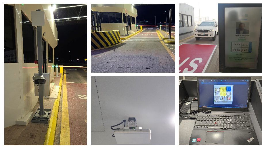Field installations: checkpoint lanes, guard booths, driver displays, ceiling RFID readers, and operator stations